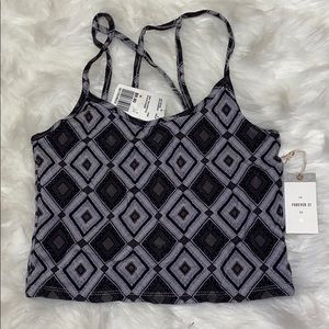 Strappy Printed Crop Top